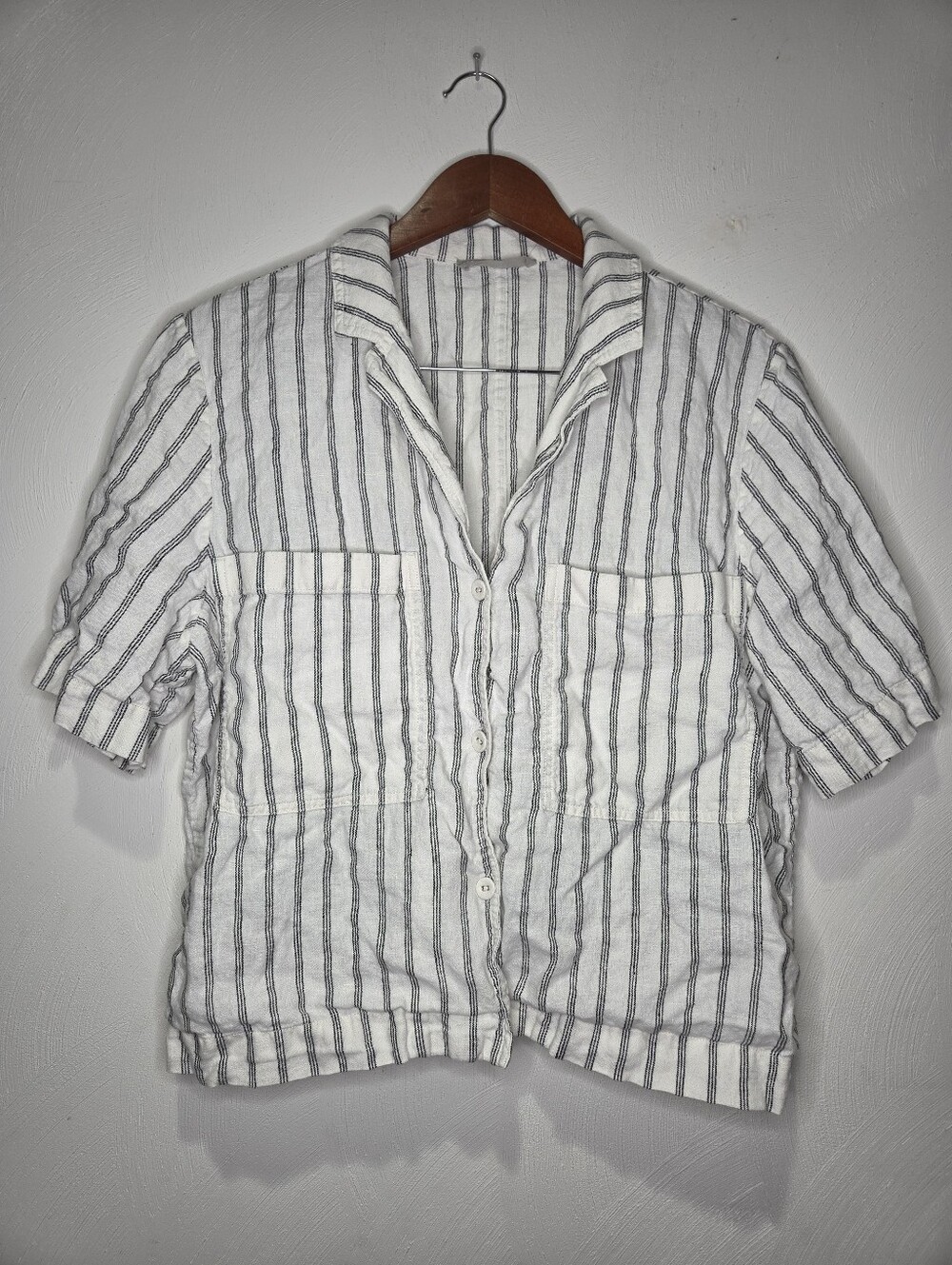 Everlane Linen Button Up Striped Shirt Size Large
